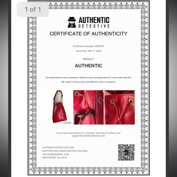 LOUIS VUITTON Epi Noe GM  Shoulder Bag Leather Castilian Red Authenticated - Picture 15 of 15